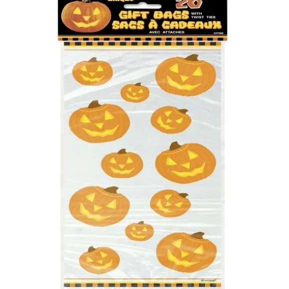 Sacs Cadeaux Citrouille Halloween Avec Attaches
