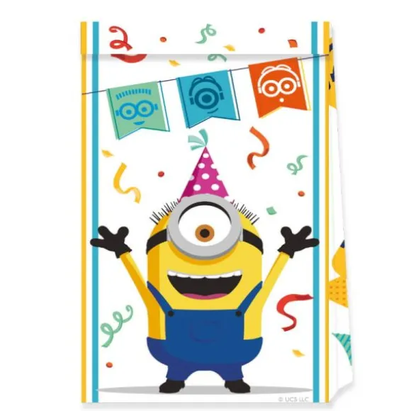 4 Sacs cadeaux en papier - Les Minions 2 : Il était une fois Gru™