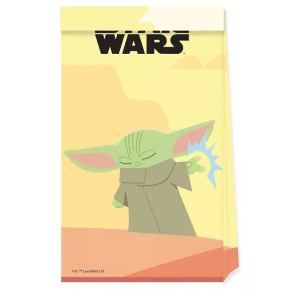 4 sacs cadeaux en papier Star Wars Mandalorian™