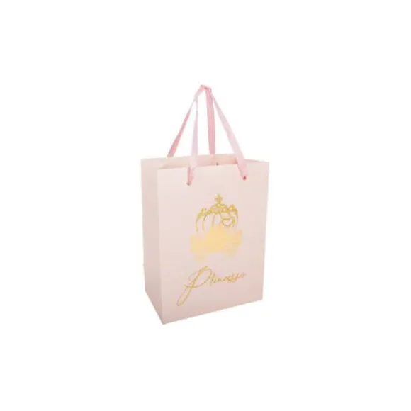 4 Sacs Cadeaux - Princesse Rose & Or - 20 cm