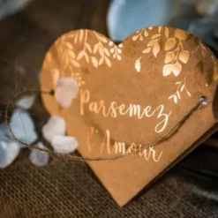 10 Sacs Cœurs - Parsemez l'Amour - Kraft et Cuivre