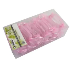 12 sacs à dragées organza forme bonbon - Rose