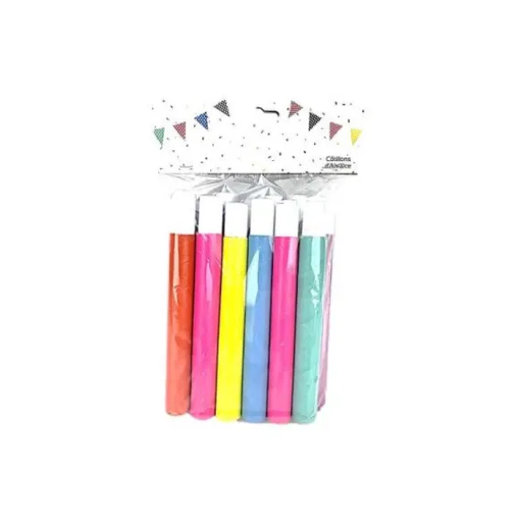 12 sarbacanes en carton multicolores