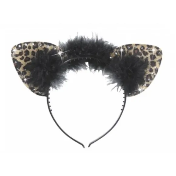 Serre-Tête Oreilles de Léopard avec Strass