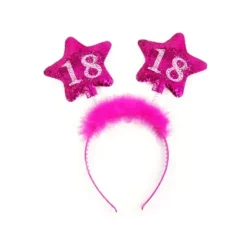 Serre-tête rose à étoiles pour anniversaire - 18 ans