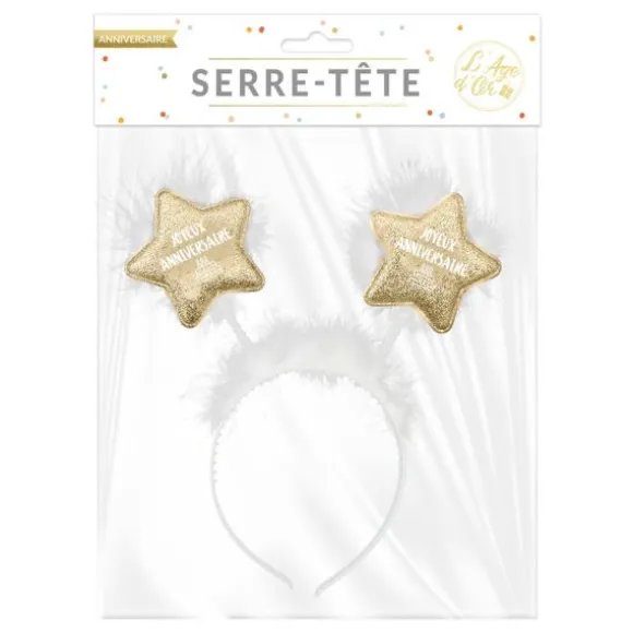 Serre-tête à étoiles pour anniversaire - Joyeux Anniversaire