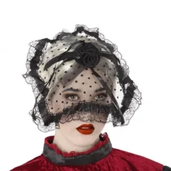 Serre-Tête Voilette Noire pour Halloween