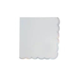 16 serviettes blanches avec liseré coloré - 33 x 33 cm - Couleur au choix