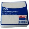 100 serviettes blanches en papier - 30 x 30 cm