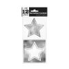 12 serviettes à cocktail argent - Etoiles