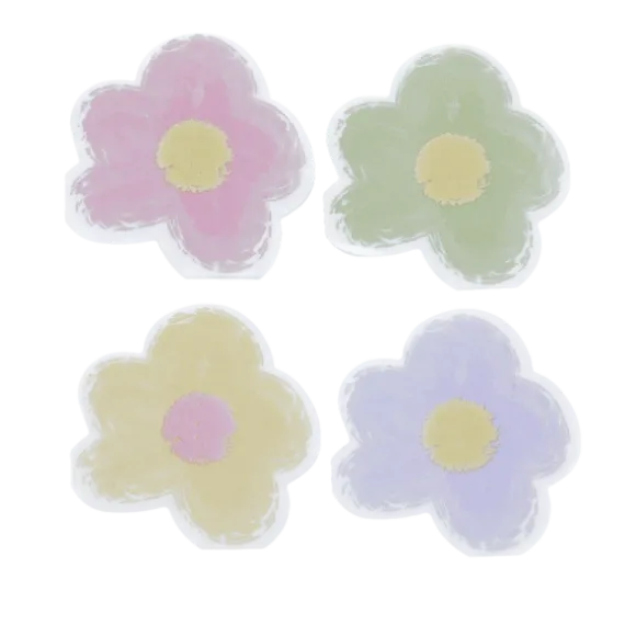 20 serviettes cocktail en forme de fleurs en papier - 26 x 26 cm - Pâques