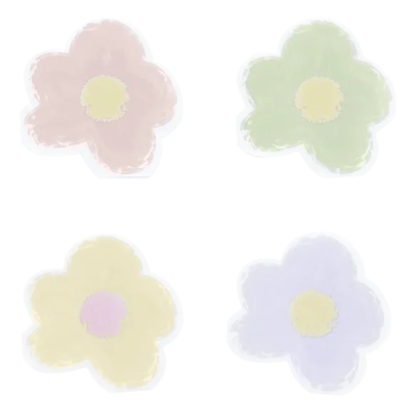 20 serviettes cocktail en forme de fleurs en papier - 26 x 26 cm - Pâques