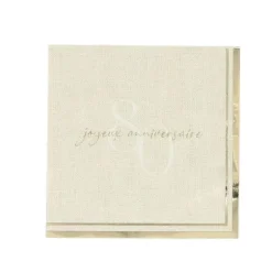 15 serviettes cocktail en papier - 24 x 24 cm - Collection Gold'n Age - Âge au choix