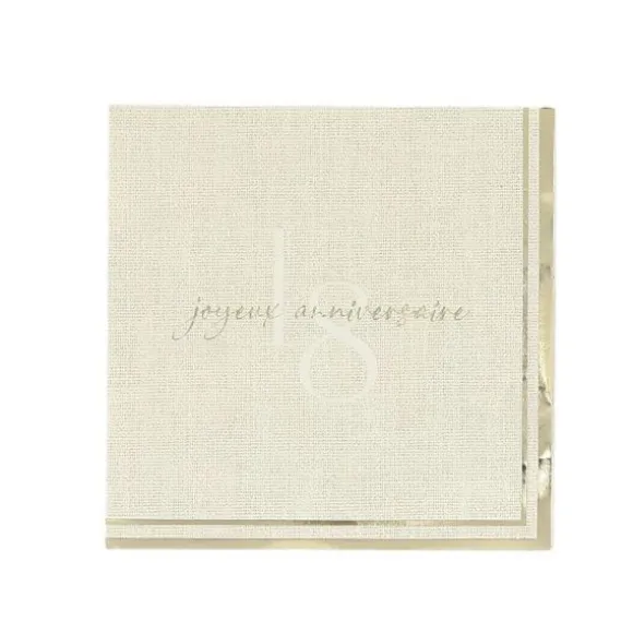 15 serviettes cocktail en papier - 24 x 24 cm - Collection Gold'n Age - Âge au choix