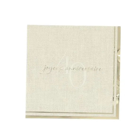 15 serviettes cocktail en papier - 24 x 24 cm - Collection Gold'n Age - Âge au choix