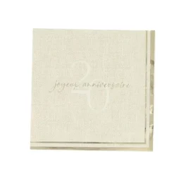 15 serviettes cocktail en papier - 24 x 24 cm - Collection Gold'n Age - Âge au choix