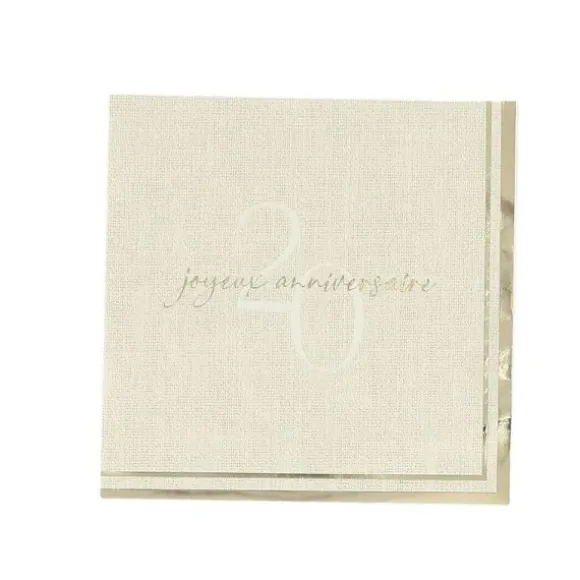 15 serviettes cocktail en papier - 24 x 24 cm - Collection Gold'n Age - Âge au choix