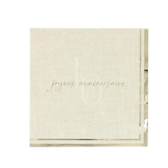 15 serviettes cocktail en papier - 24 x 24 cm - Collection Gold'n Age - Âge au choix