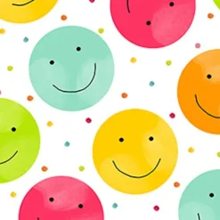 20 serviettes cocktail en papier - 25 x 25 cm - Happy Smiley