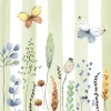 20 serviettes cocktail en papier - 25 x 25 cm - Atelier "Fleurs et Rayures"