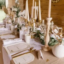 16 Serviettes - Collection Communion Pureté Blanc et Or