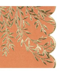 16 Serviettes - Collection Jolis Brins - Terracotta et Or