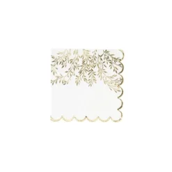 16 Serviettes - Collection Jolis Brins - Blanc et Or