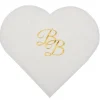 10 serviettes en forme de cœur Blanc & Or - Collection BB