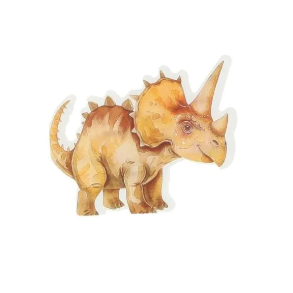 10 serviettes en forme de tricératops en papier - 36 x 30 cm - Collection Dinosaures