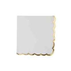16 serviettes en papier avec dorure - 33 x 33 cm - Couleur au choix