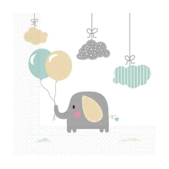 20 Serviettes en Papier - Bébé Eléphant