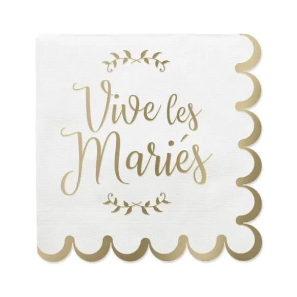 10 serviettes en papier - Collection Vive les Mariés
