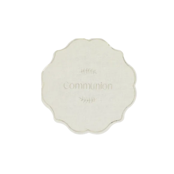 16 serviettes en papier "Communion" - 31,5 x 31,5 cm - Collection Communion Effet Lin et Or