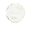 16 serviettes en papier FSC® - 32 x 32 cm - Collection Communion Blanc et Or
