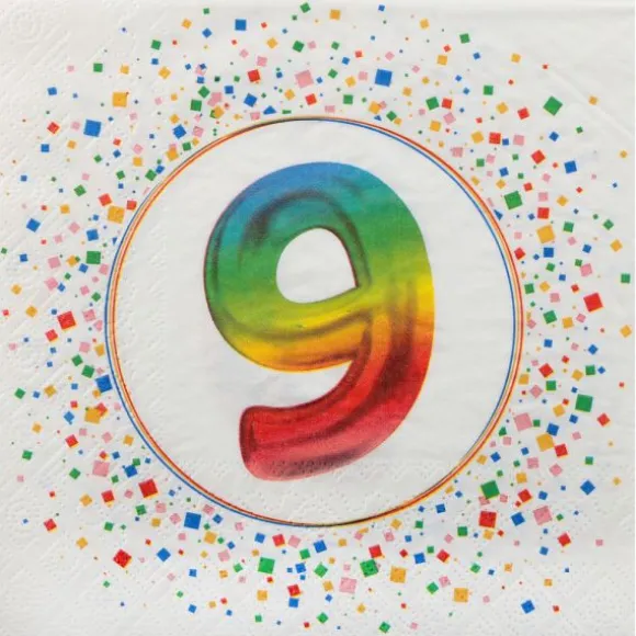 12 serviettes en papier pour anniversaire - 33 x 33 cm - Collection Anni' Festy - Âge au choix