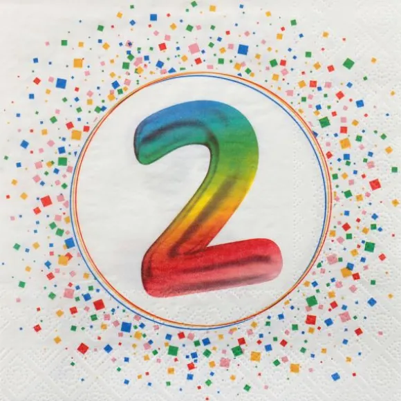 12 serviettes en papier pour anniversaire - 33 x 33 cm - Collection Anni' Festy - Âge au choix