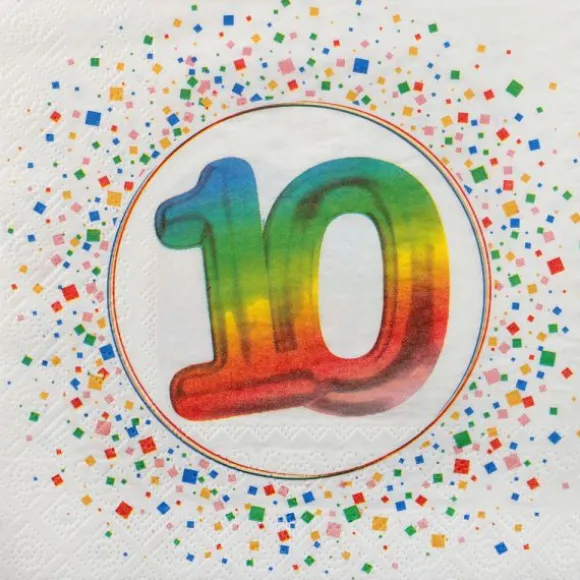 12 serviettes en papier pour anniversaire - 33 x 33 cm - Collection Anni' Festy - Âge au choix