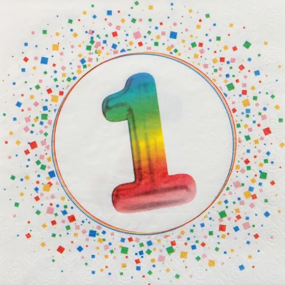 12 serviettes en papier pour anniversaire - 33 x 33 cm - Collection Anni' Festy - Âge au choix