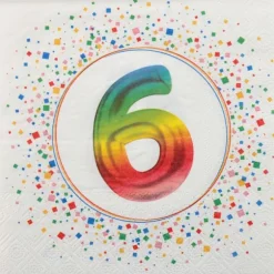 12 serviettes en papier pour anniversaire - 33 x 33 cm - Collection Anni' Festy - Âge au choix