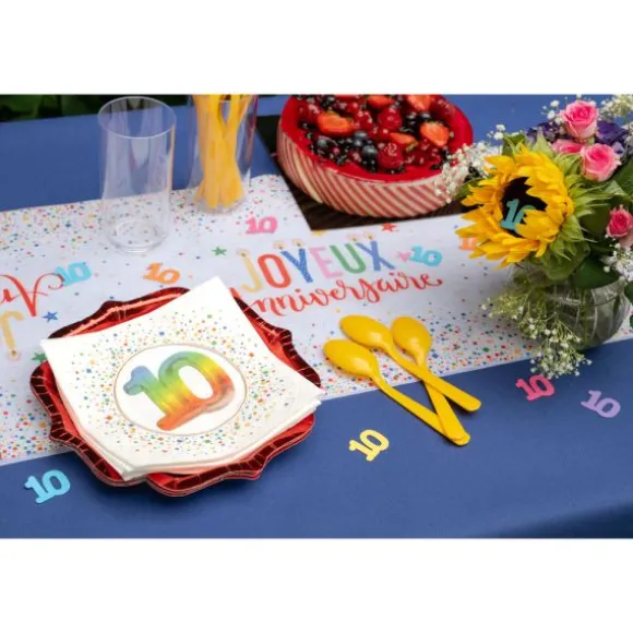 12 serviettes en papier pour anniversaire - 33 x 33 cm - Collection Anni' Festy - Âge au choix
