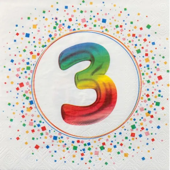 12 serviettes en papier pour anniversaire - 33 x 33 cm - Collection Anni' Festy - Âge au choix
