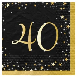 16 serviettes en papier pour anniversaire - 33 x 33 cm - Collection Starlight - Âge au choix