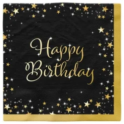 16 serviettes en papier pour anniversaire - 33 x 33 cm - Collection Starlight - Âge au choix