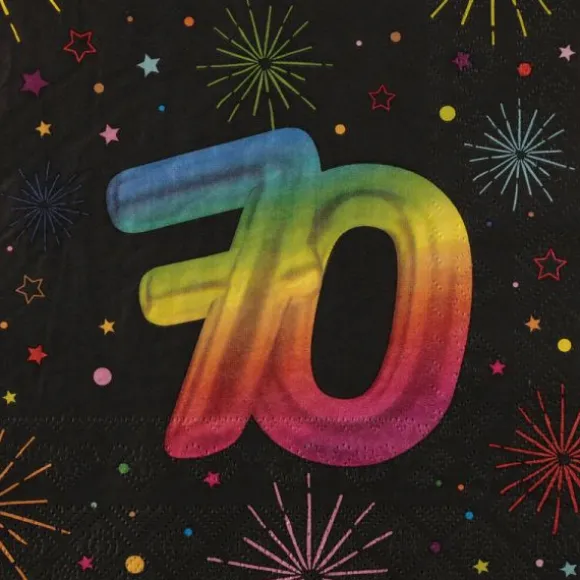 12 serviettes en papier pour anniversaire - 33 x 33 cm - Collection Festicolor - Âge au choix