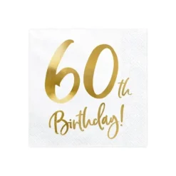20 serviettes en papier pour anniversaire - 33 x 33 cm - Âge au choix