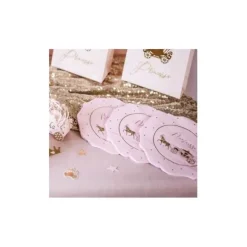 16 Serviettes en papier - Princesse Rose & Or - 3 Plis