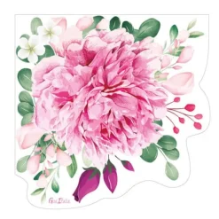 16 Serviettes en papier profilées - Floral Pink