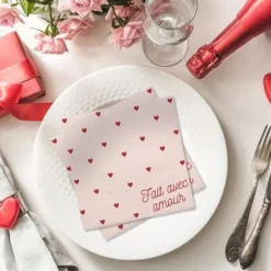 10 serviettes en papier - Saint-Valentin - Collection Chéri Chérie