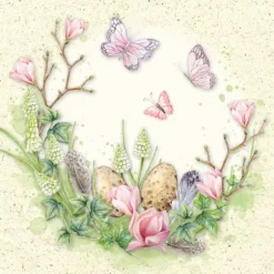 20 serviettes en papier - 33 x 33 cm - Atelier "Couronne Pastel"