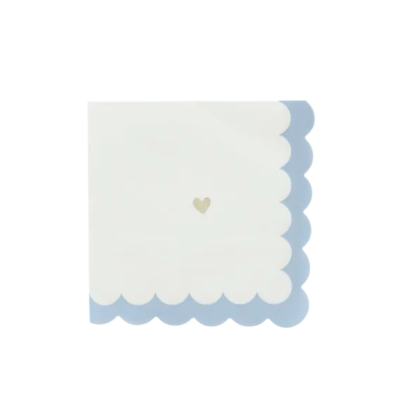 16 serviettes en papier - 33 x 33 cm - Collection Baptême Blanc et Or - Couleur au choix